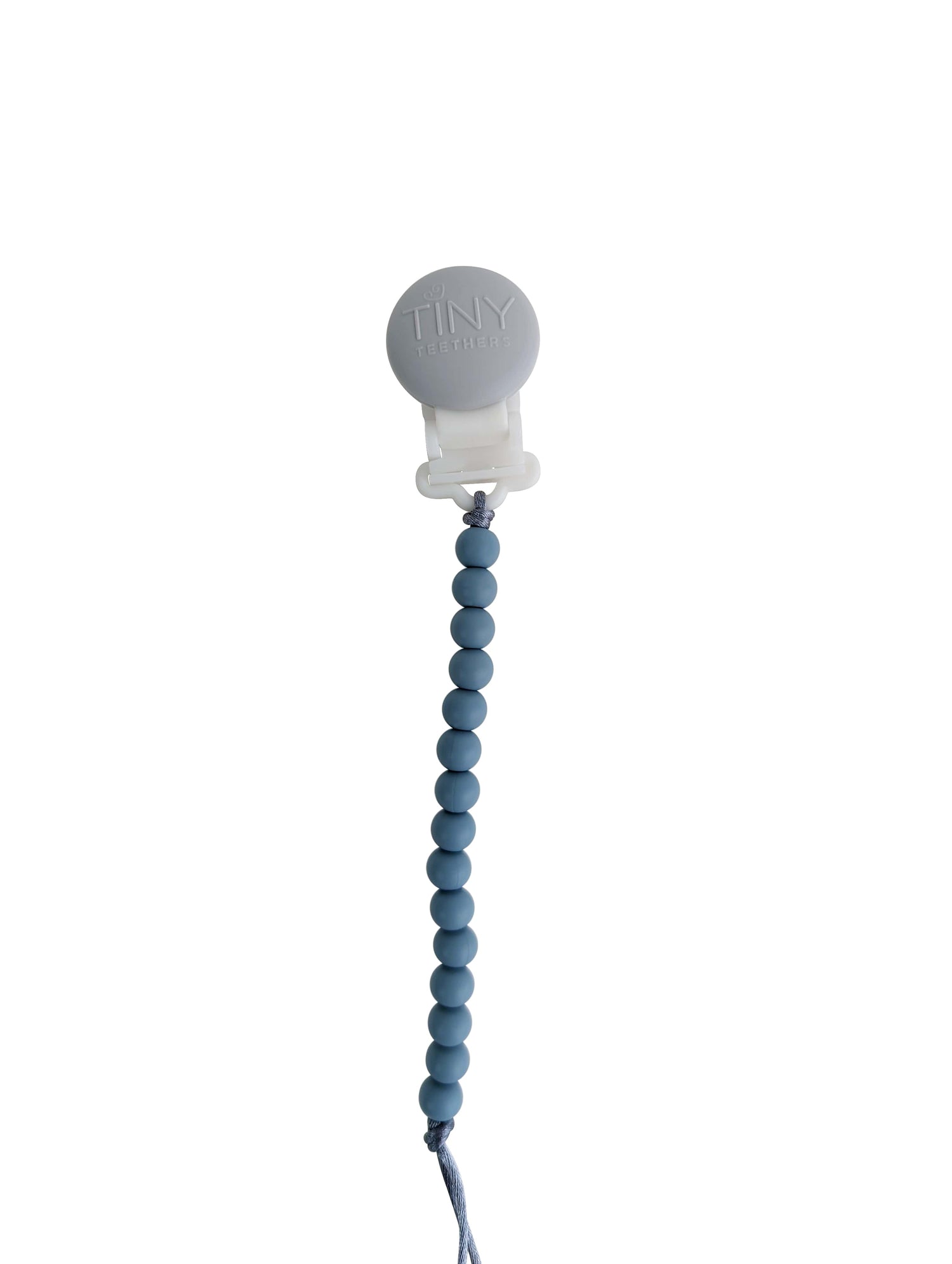 Dusty Blue Signature Pacifier Clip Silicone