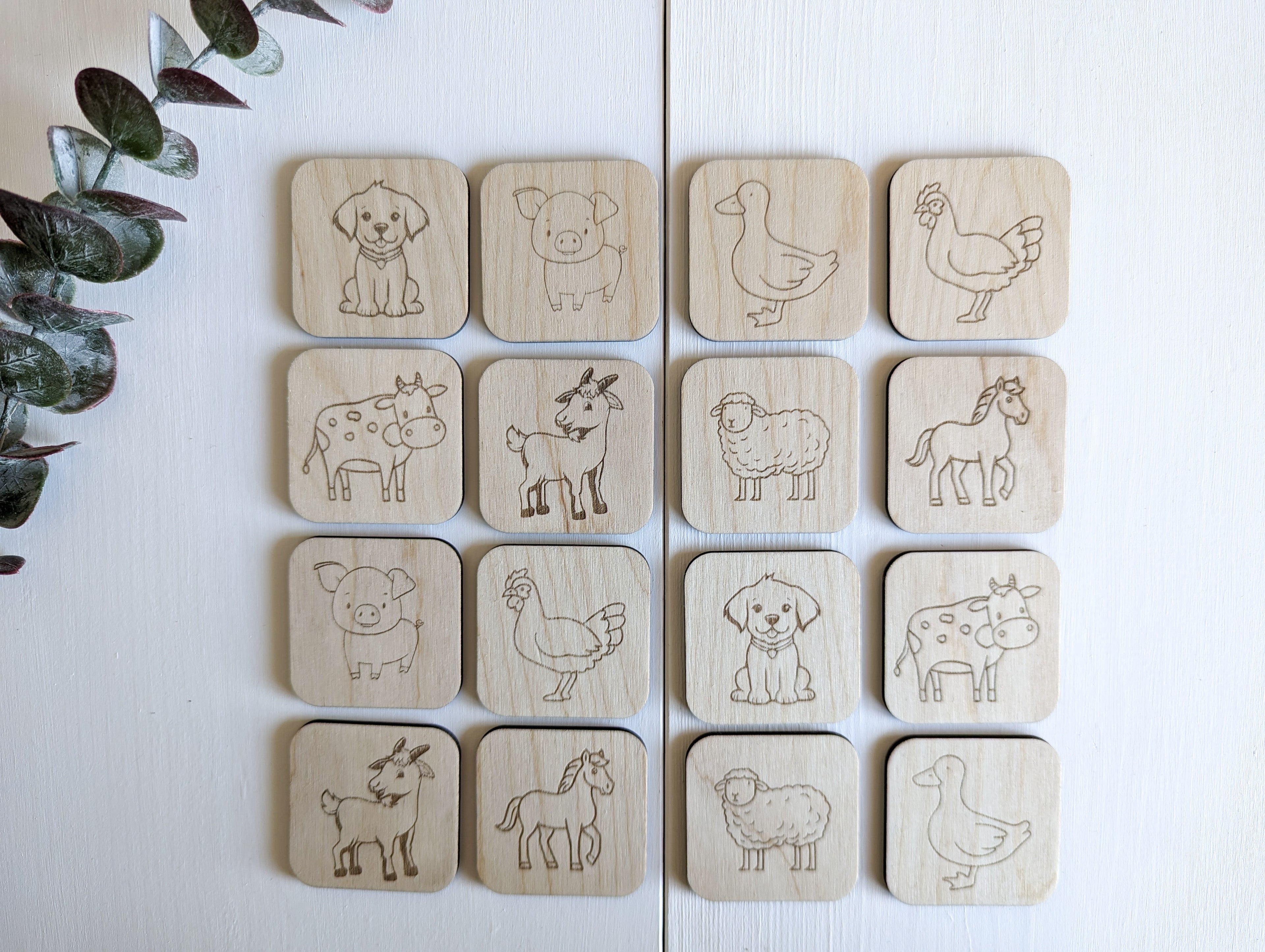 Farm Matching Memory Game