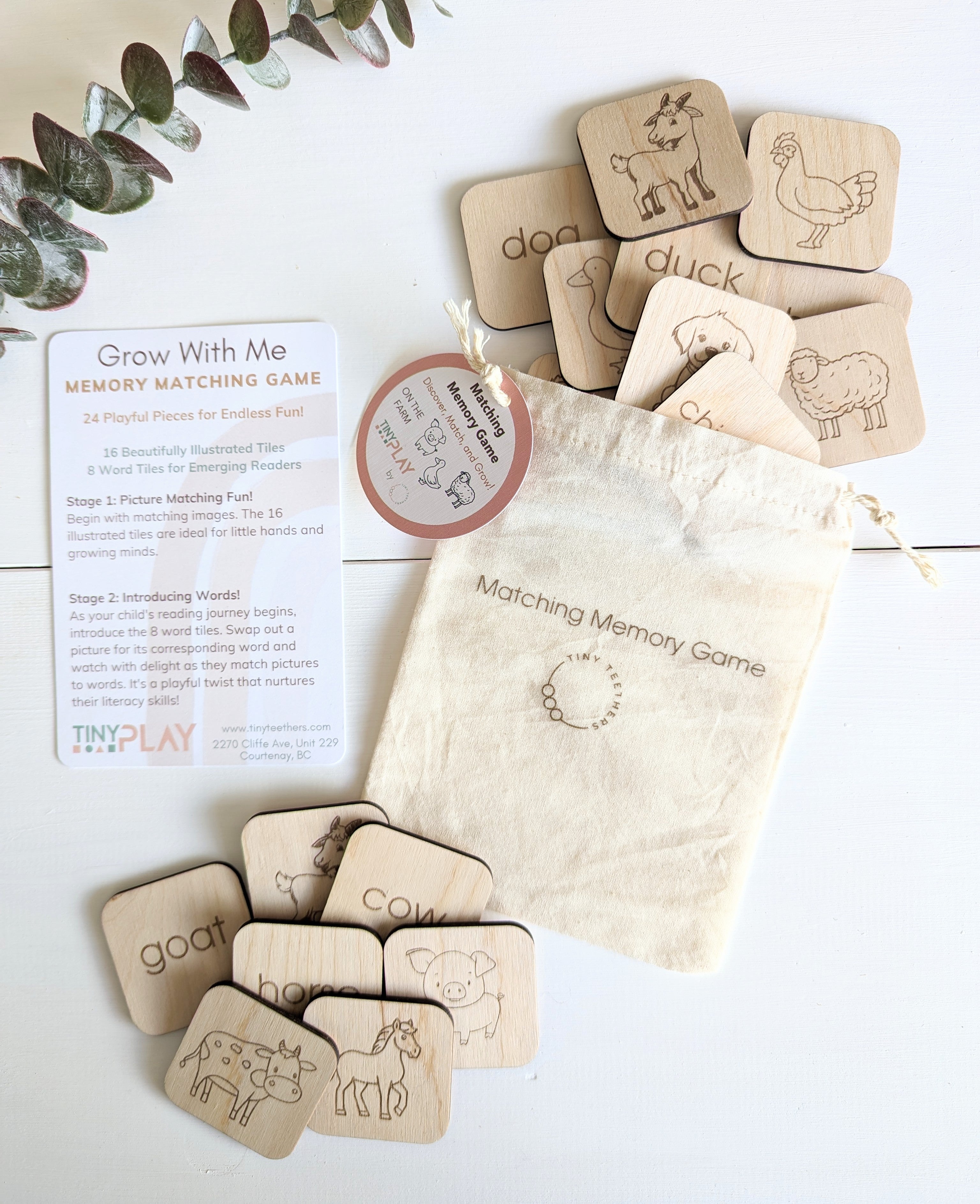 Matching Memory Game: FARM ANIMALS - Tiny Teethers