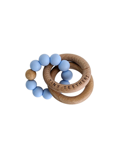 Pale Blue Rattle Teether Rings