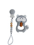raccoon teether and pacifier clip