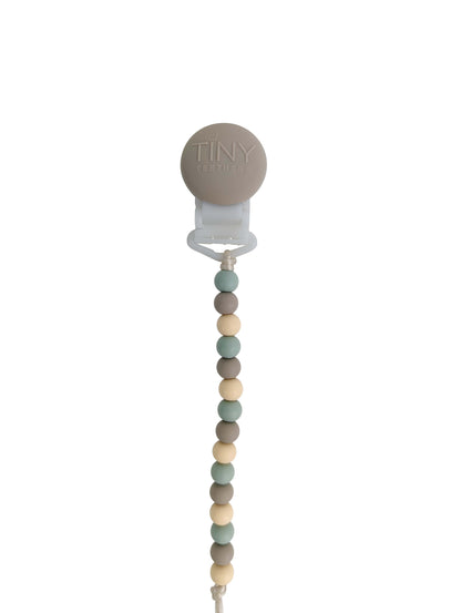 Sage oat Ivory Signature Pacifier Clip Silicone