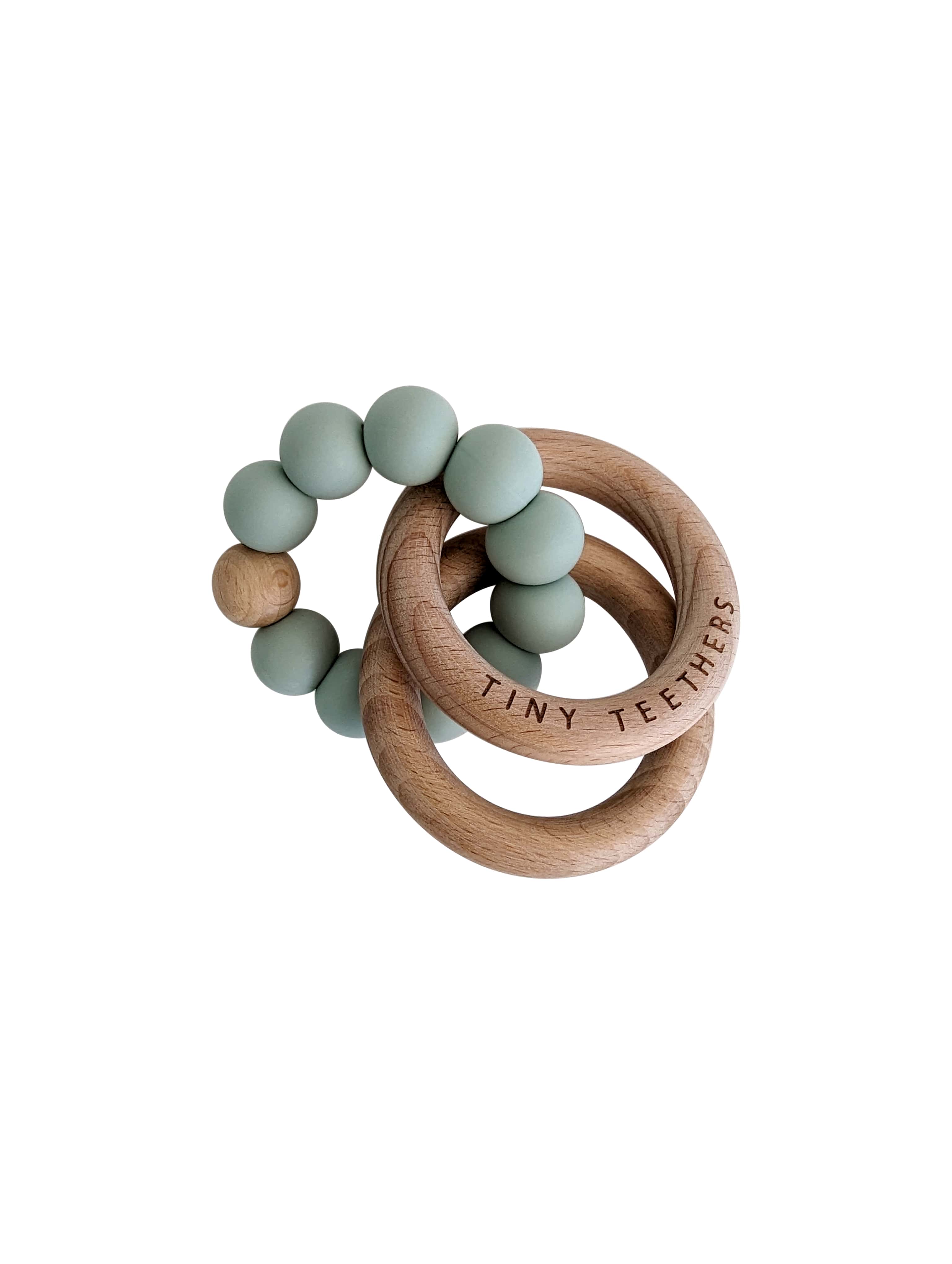 Sage Rattle Teether Rings