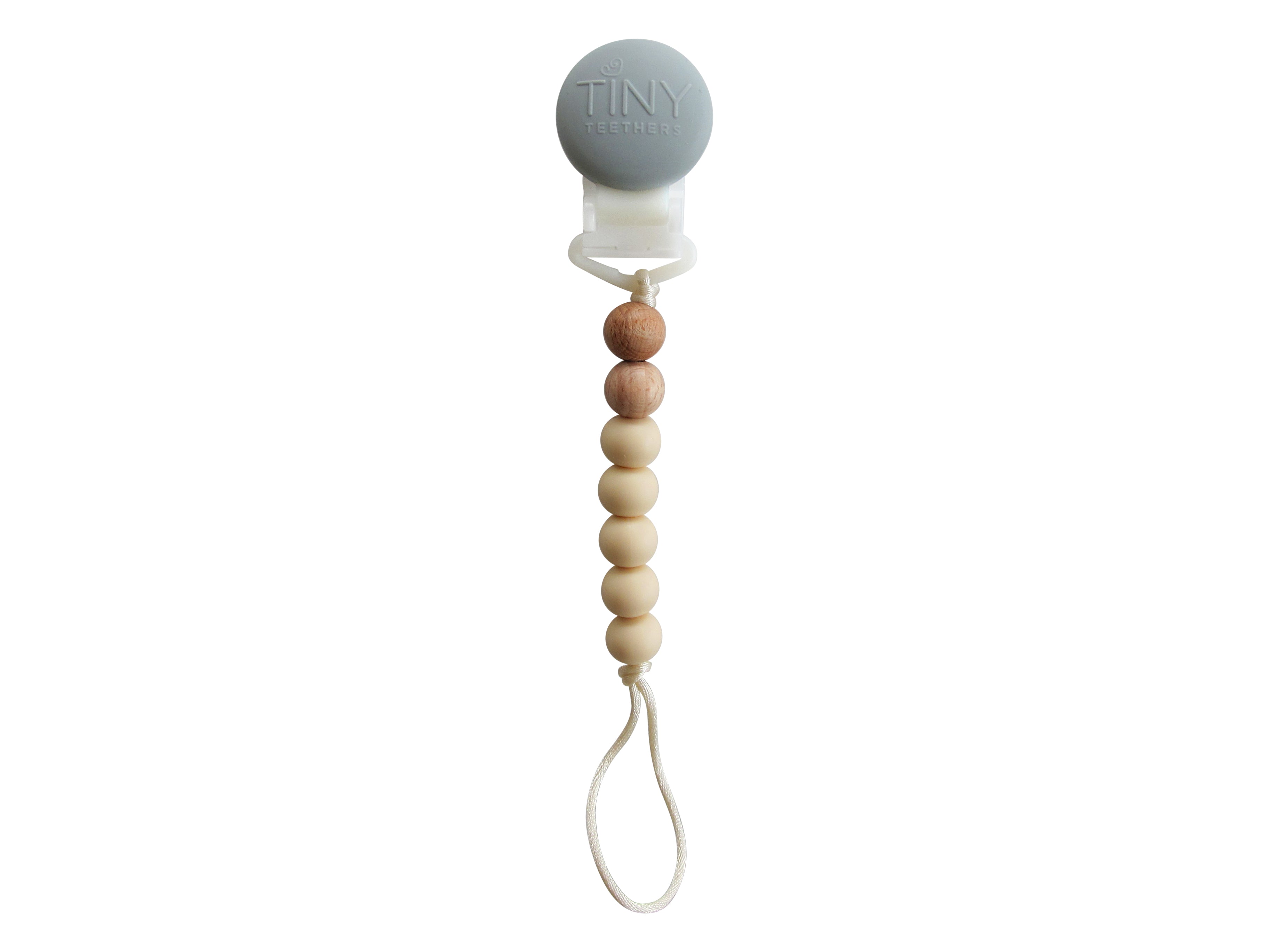Ivory mini pacifier clip