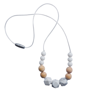 Marble silicone and wood teething necklace