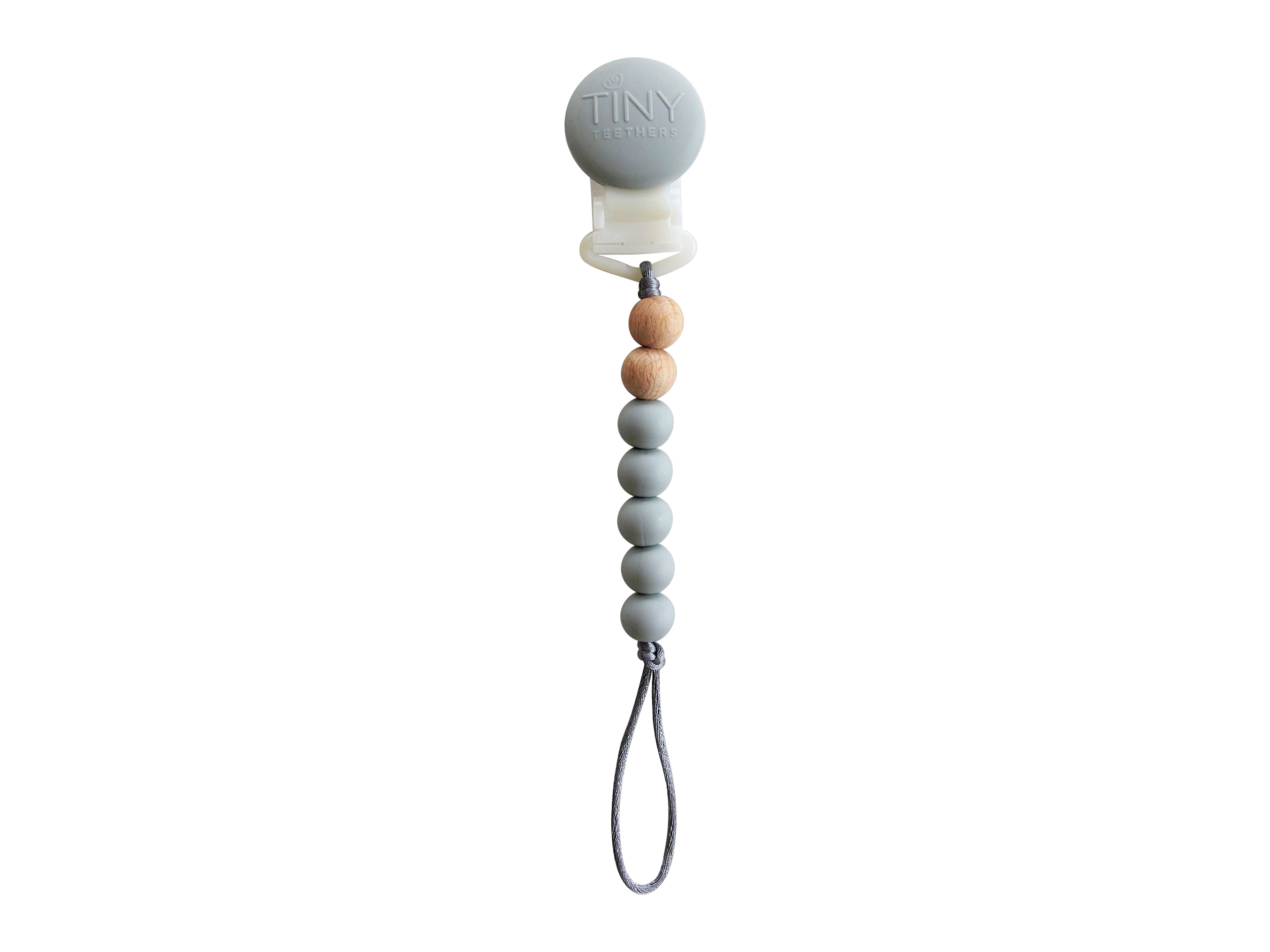Light grey mini pacifier clip