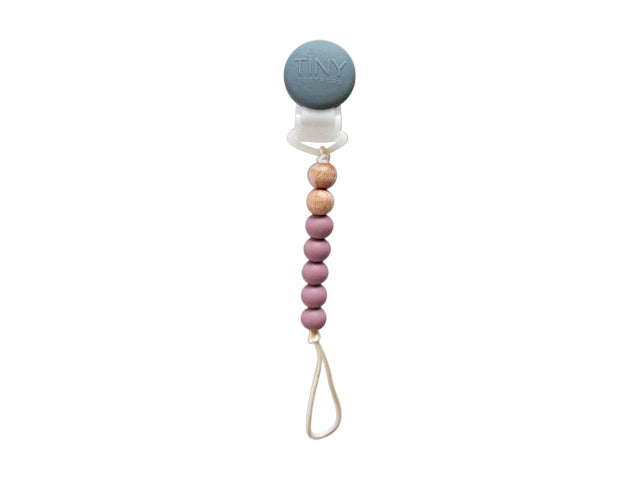 Mauve mini pacifier clip