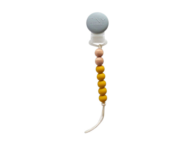 Mustard mini pacifier clip