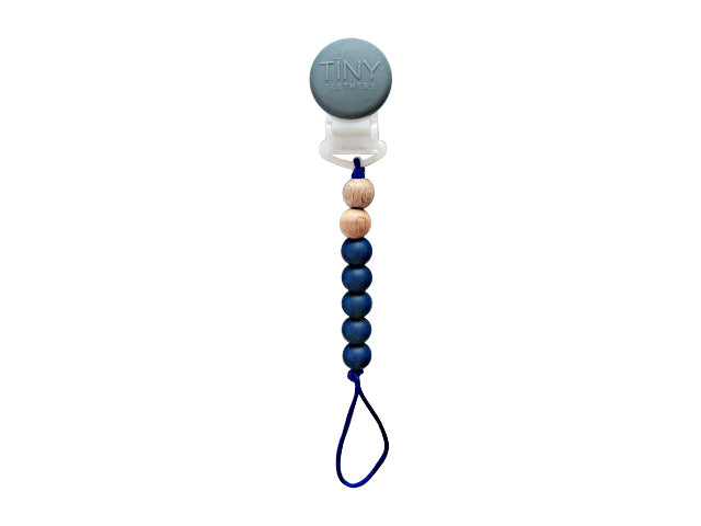Navy mini pacifier clip