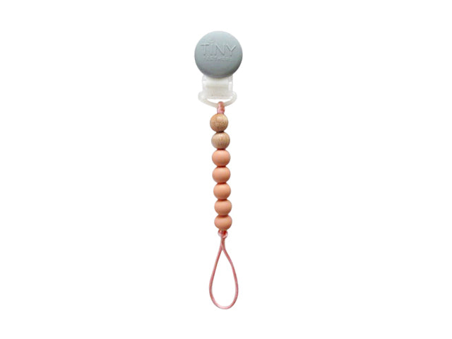 Peach mini pacifier clip