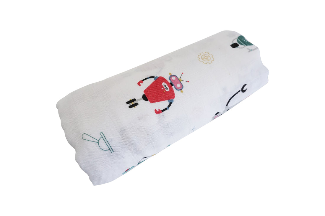 Robots muslin blanket - perfect for swaddling