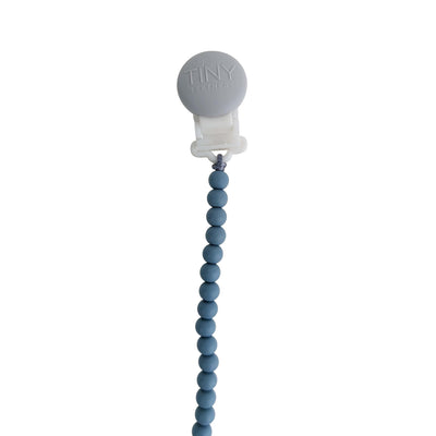 Dusty Blue Signature Pacifier Clip Silicone