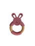 Bunny Rose Bunny Teether: Silicone and Wood Teether 