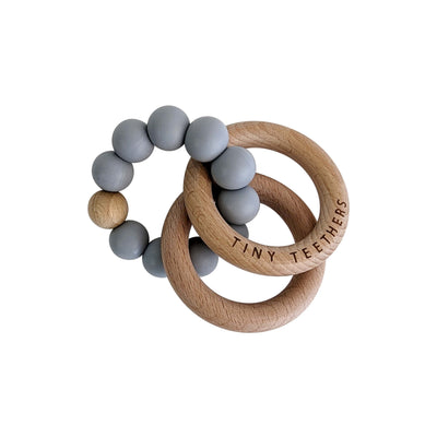 Light Grey Rattle Teether Rings