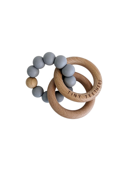 Light Grey Rattle Teether Rings