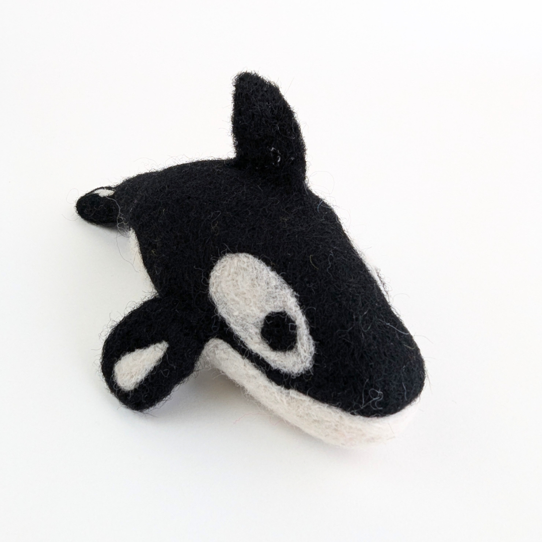 Handcrafted Felted Orca Whale