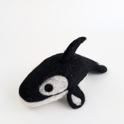 Handcrafted Felted Orca Whale