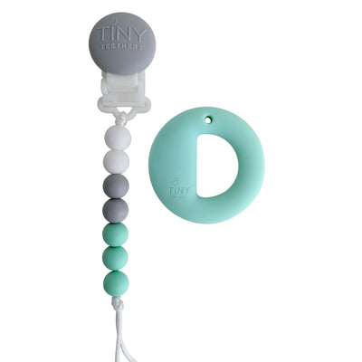 Mint silicone pendant on pacifier clip