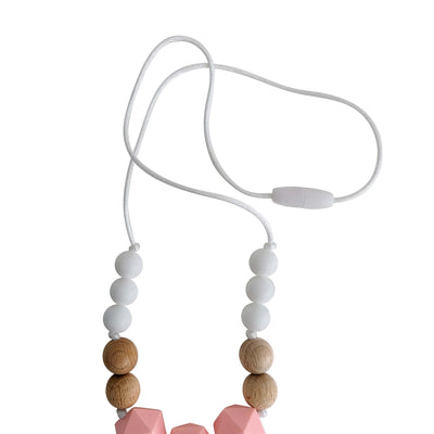Cotton Candy  silicone and wood teething necklace