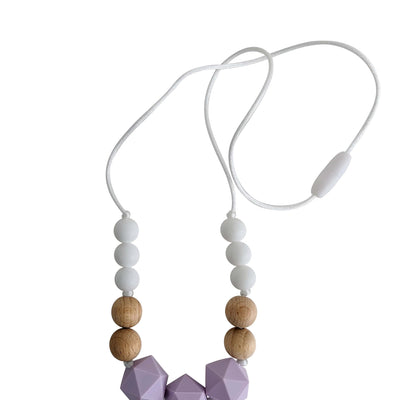 Lavender  silicone and wood teething necklace