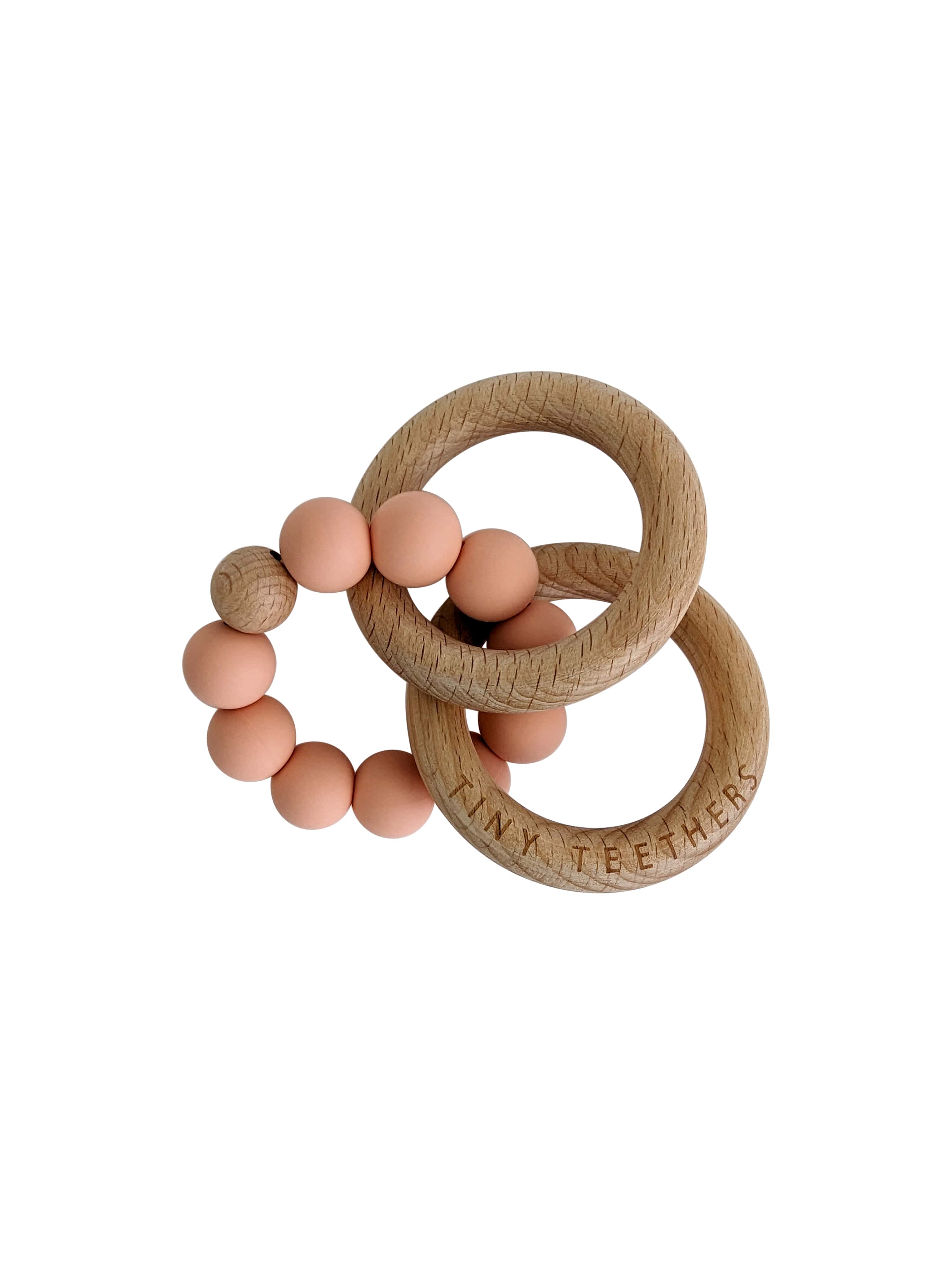 Peach Rattle Teether Rings