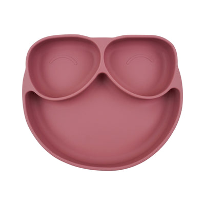 pink silicone suction baby plate