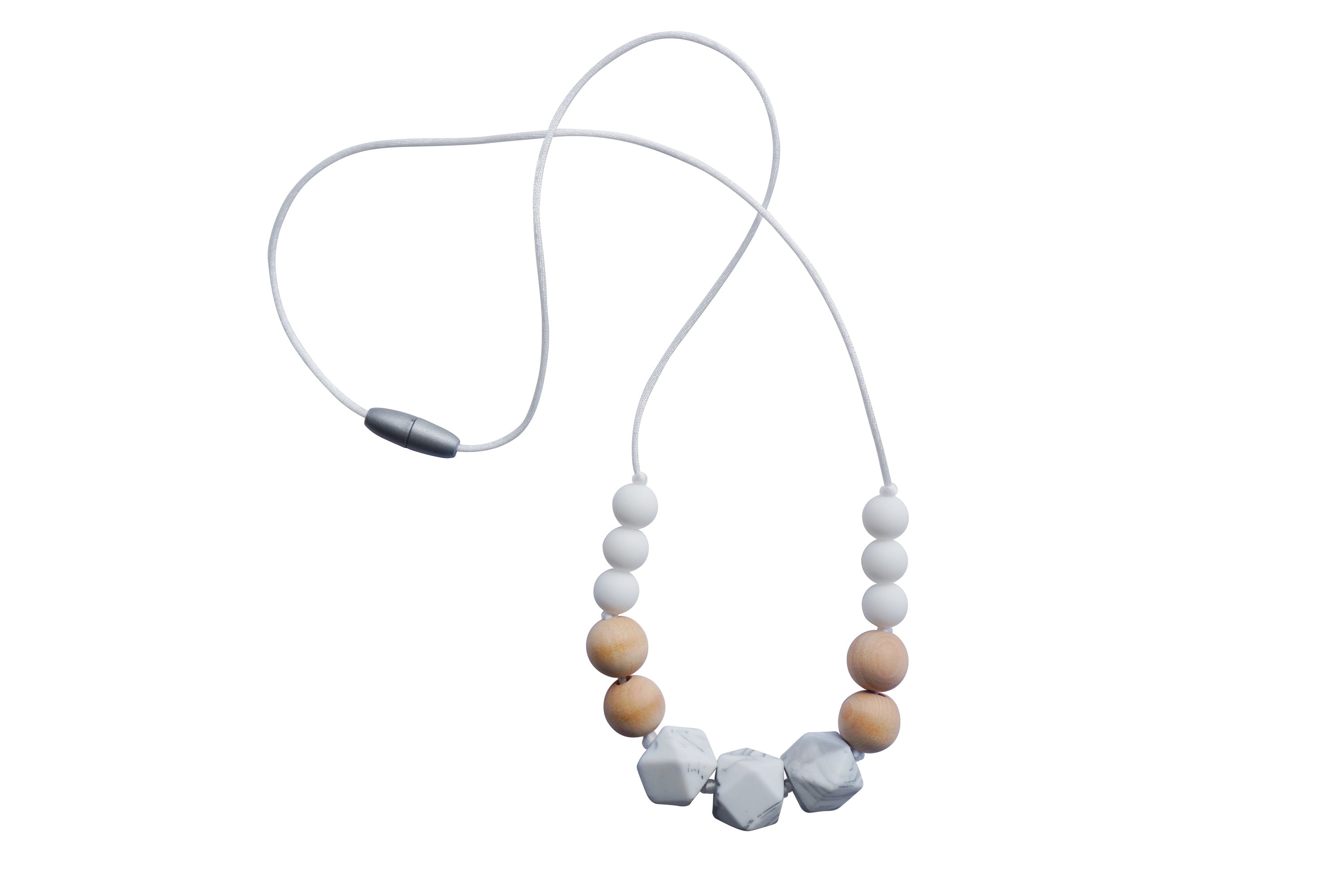 Marble silicone and wood teething necklace
