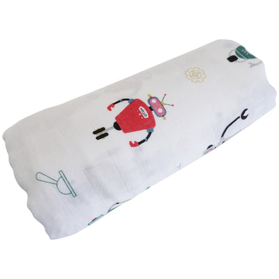Robots muslin blanket - perfect for swaddling